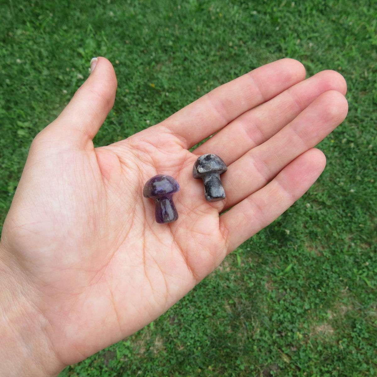 Mini Crystal Mushroom Stone Figurine .75"