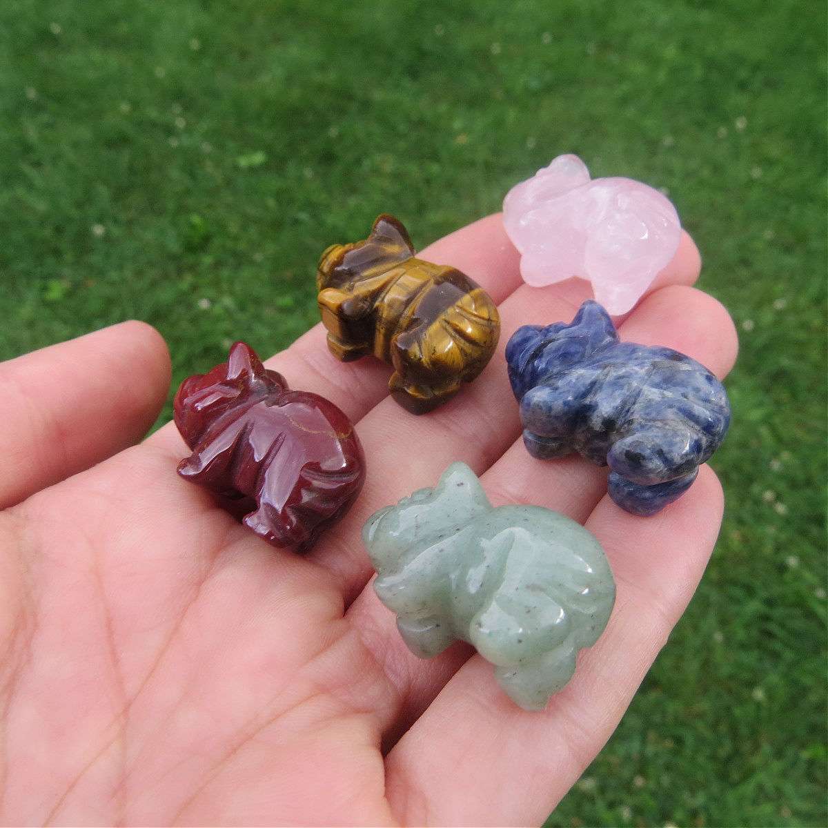 Mini Crystal Pig Carving  1" | Carved Stone Pig Crystal Animal Figurine
