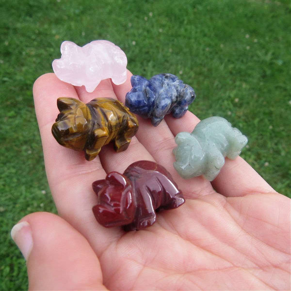 Carved Crystal Pig Fgiurine