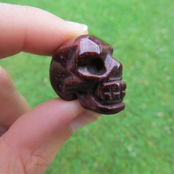 Small Crystal Skull Figurine 1" | Mini Carved Stone Skull