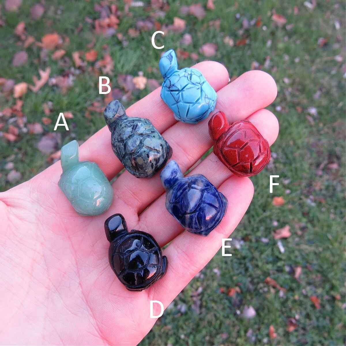 Mini Crystal Turtle Carving 1" | Stone Animal Turtle Figurine