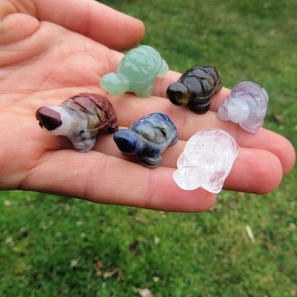 Carved Crystal Turtle Figurine - Animal Stone Carving