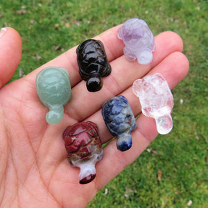 Mini Crystal Turtle Figurines - Stone Animal Carving