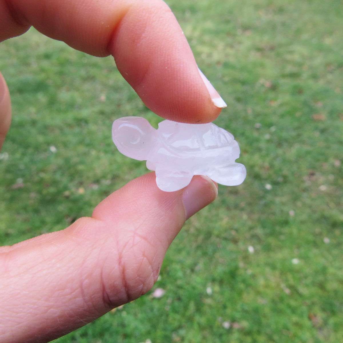 Crystal Turtle Stone Carving - Rose Quartz