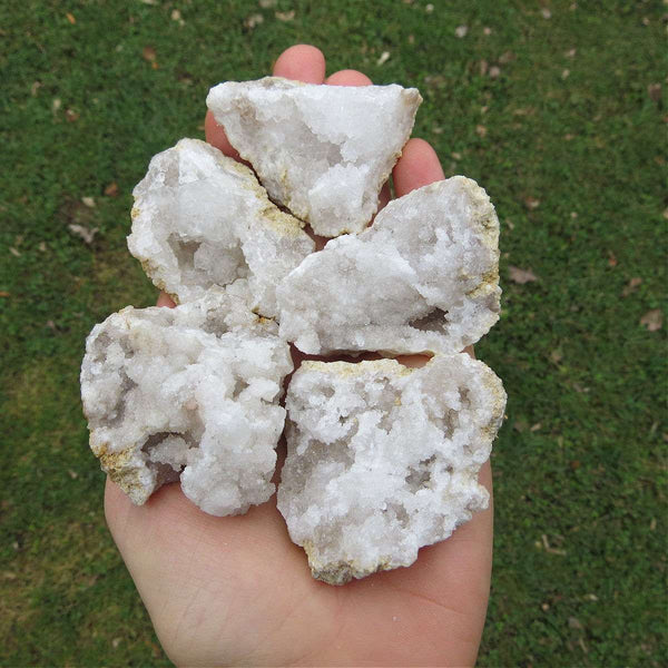 Quartz Druzy Crystal Geode - Cracked Open Geode Stone
