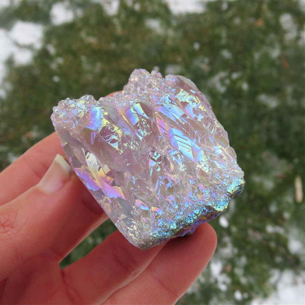 Rainbow Aura Amethyst Cluster