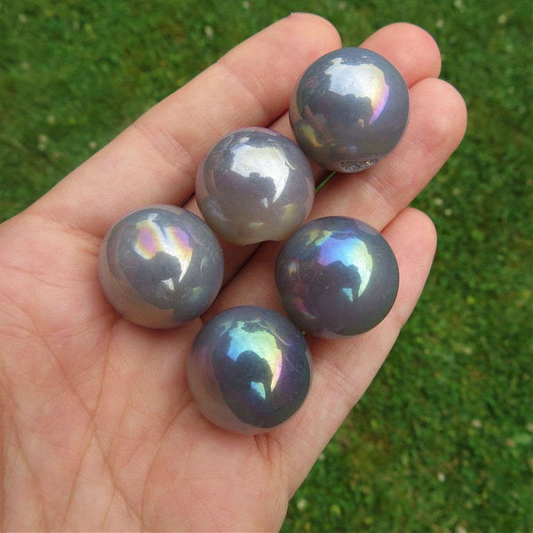 Rainbow Aura Agate Crystal Ball  20mm Stone Sphere