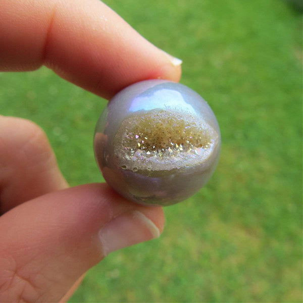 Rainbow Aura Agate Crystal Ball  20mm Stone Sphere