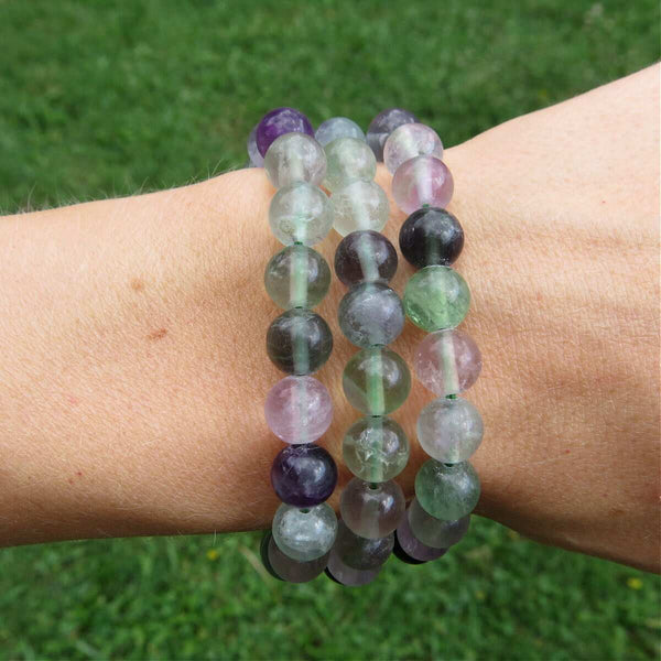 Rainbow Fluorite Crystal Stretch Bracelet