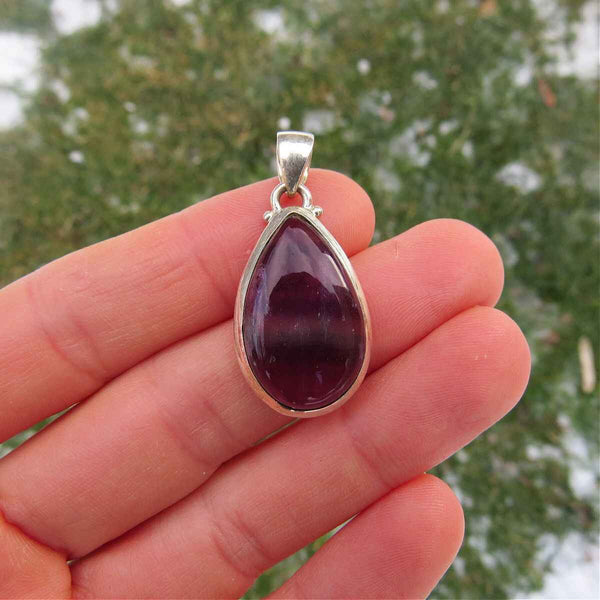 Rainbow Fluorite Pendant in Sterling Silver