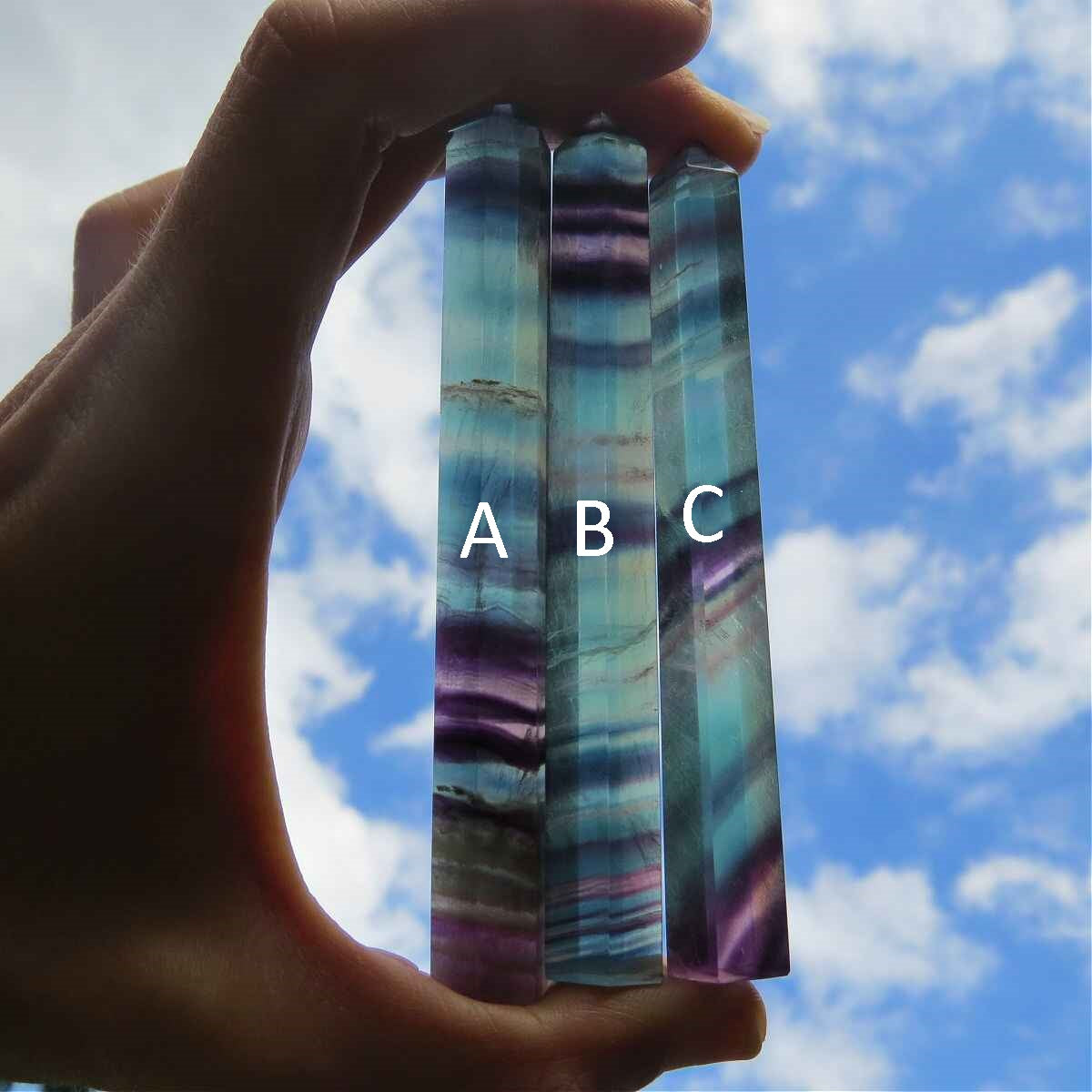 Rainbow Fluorite Point Crystal Tower 4" - Slim