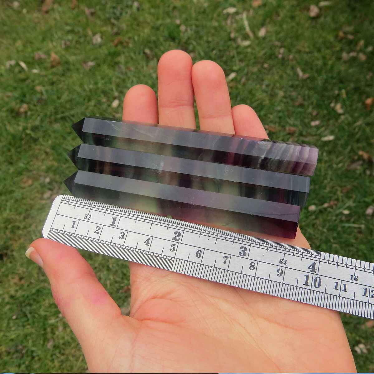Rainbow Fluorite Point Crystal Tower 4" - Slim