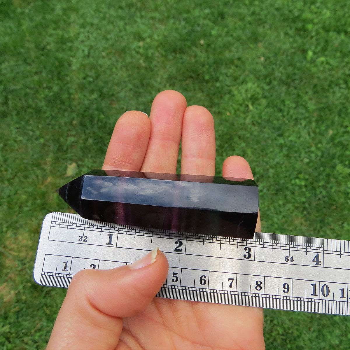 Rainbow Fluorite Crystal Point Tower 3"