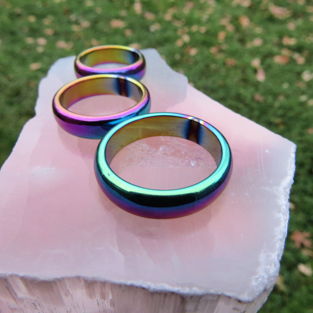 Aura Hematite Ring  Natural Crystal Rings By Asana