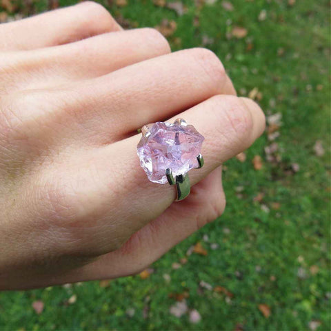 Raw Amethyst Ring Sterling SILVER
