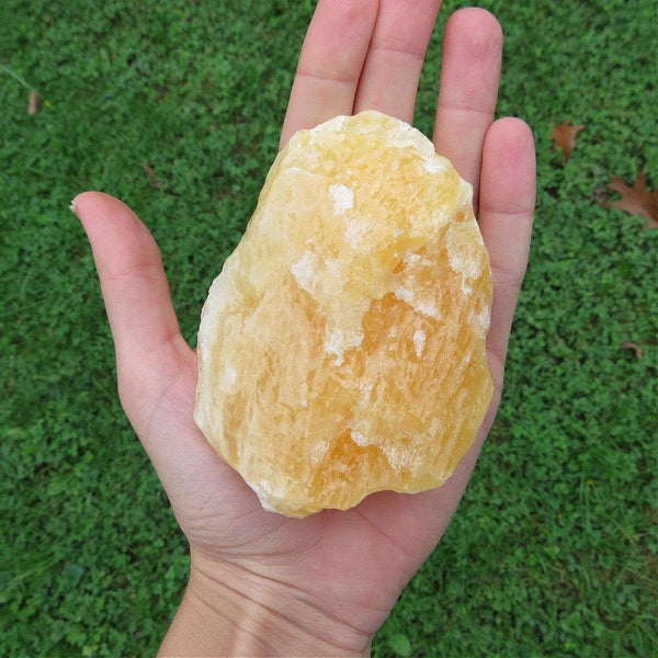 Raw Orange Calcite Crystal - Large 3.5" Stone