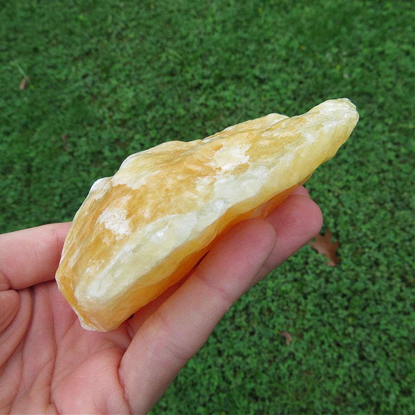 Raw Orange Calcite Crystal - Large 3.5" Stone