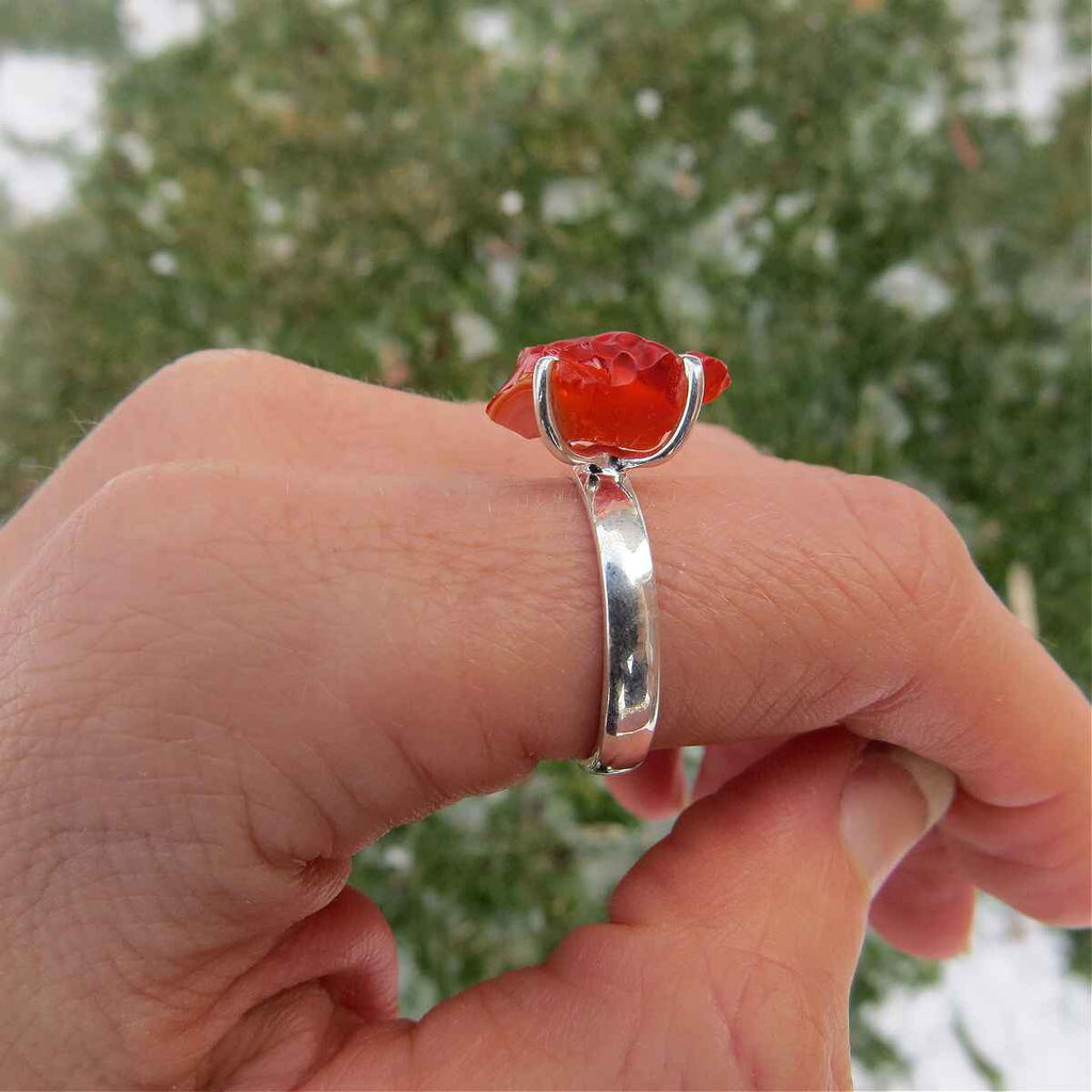 Unique Fire Opal Ring Gold Silver Ring Fire Opal Wedding Ring - Etsy
