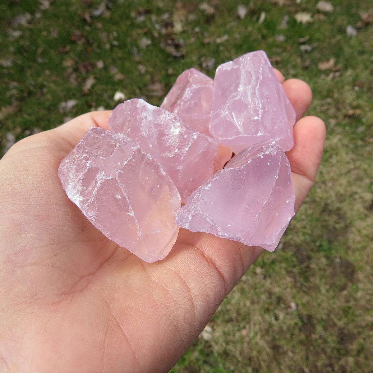 Raw Rose Quartz Crystal Chunks