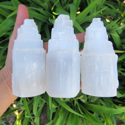 Raw Selenite Tower 4" Standing Crystal Tower