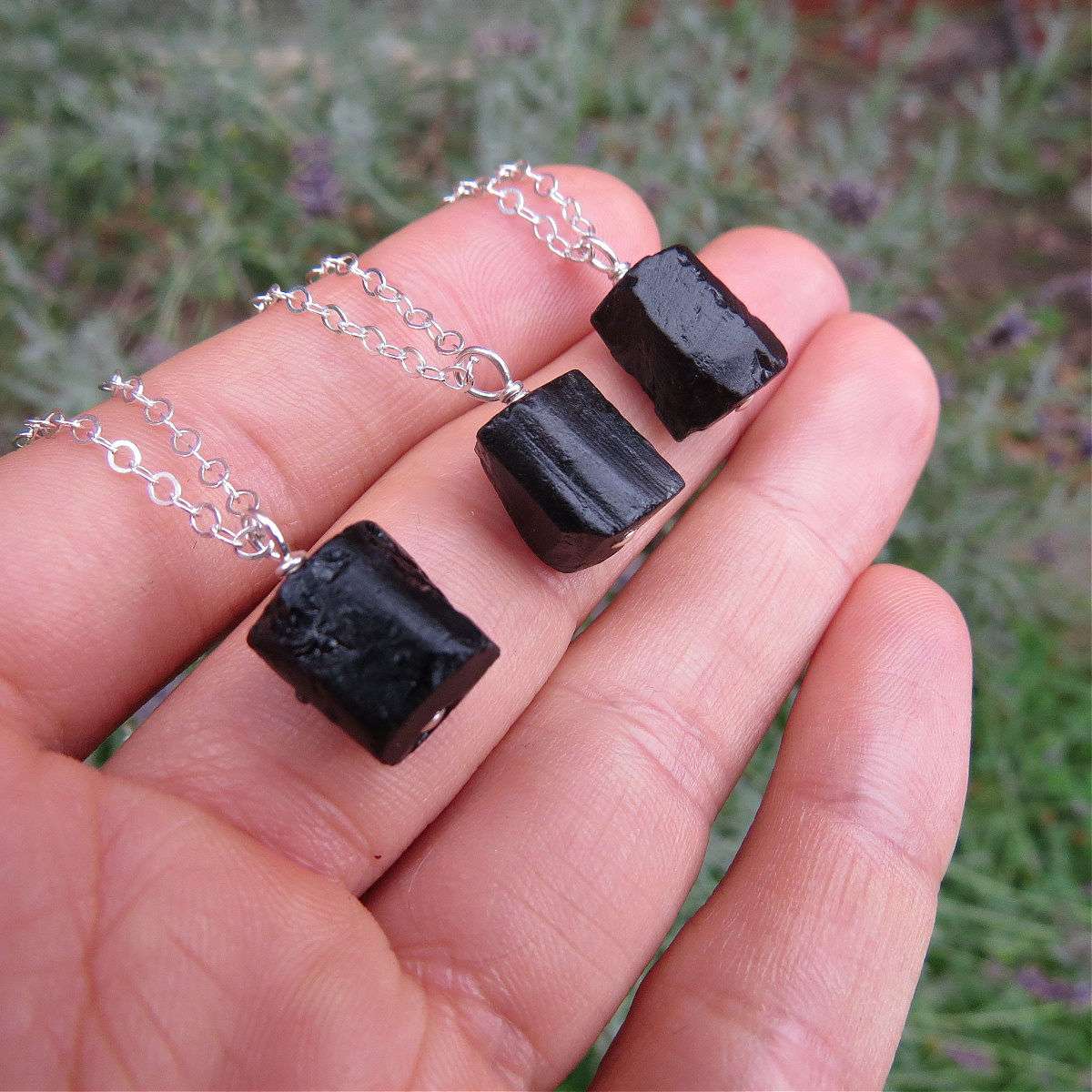 Black Tourmaline Crystal Necklace