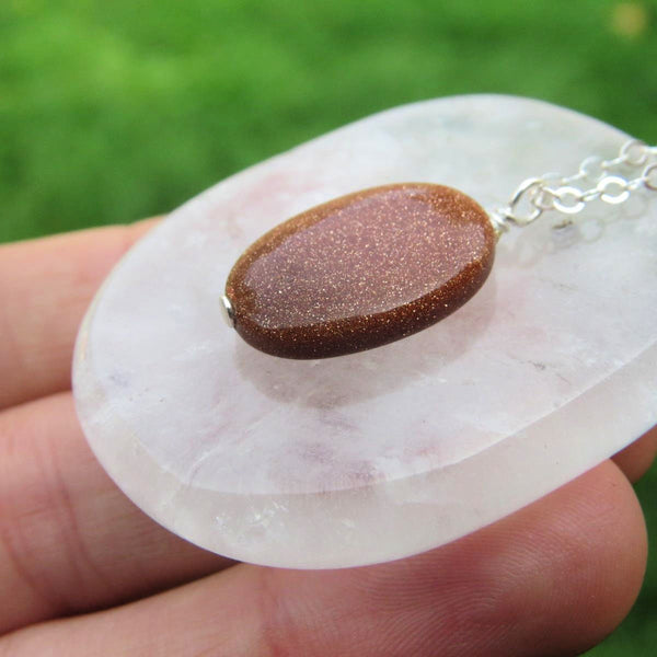 Red Goldstone Necklace | Copper Stone Necklace