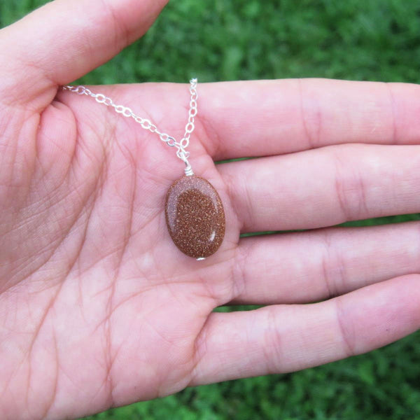 Red Goldstone Necklace | Copper Stone Necklace