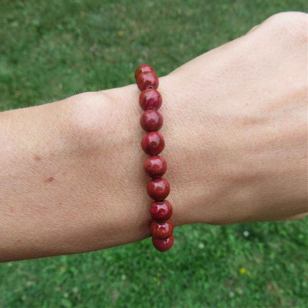 Red Jasper Crystal Bracelet - Stone Bead Bracelet