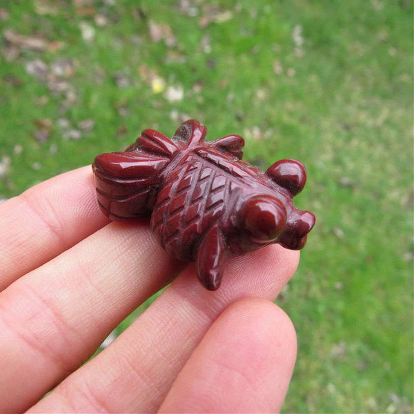 Red Jasper Crystal Goldfish Stone Carving 1.25" Crystal Animal Figurine