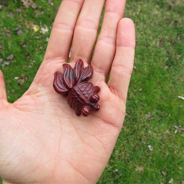 Red Jasper Crystal Goldfish Stone Carving 1.25" Crystal Animal Figurine