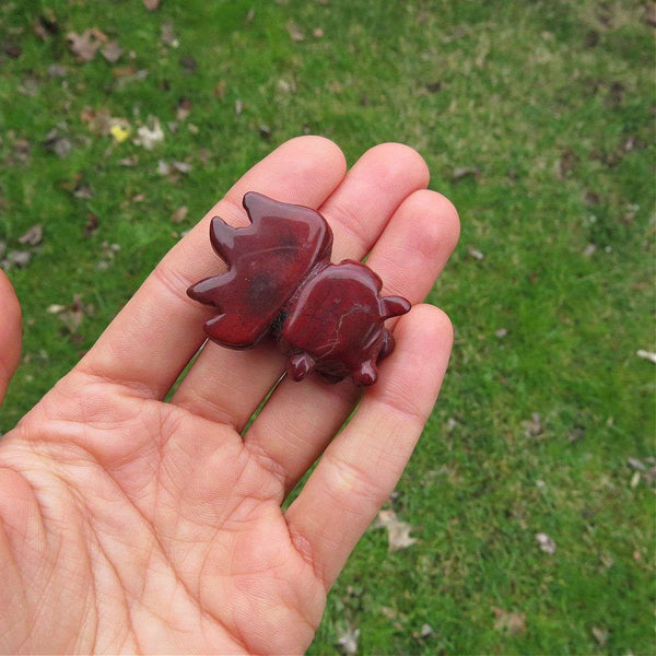 Red Jasper Crystal Goldfish Stone Carving 1.25" Crystal Animal Figurine