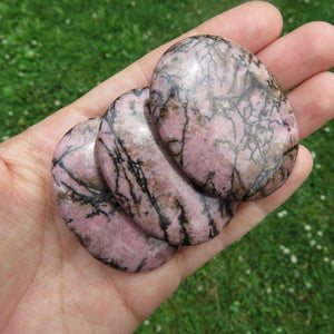 Rhodonite Crystal Palm Stone