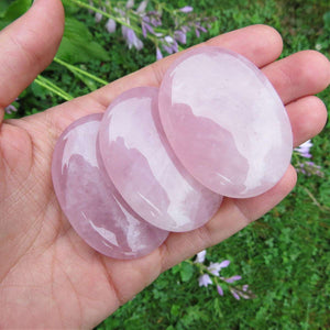 Rose Quartz Crystal Palm Stone for Love