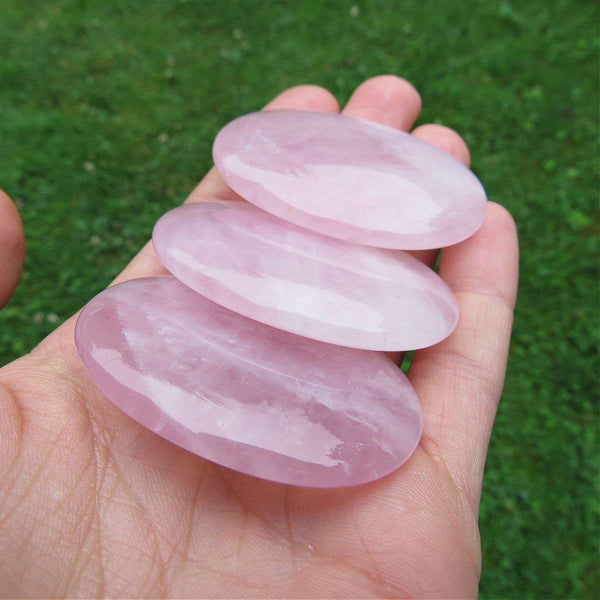 Rose Quartz Crystal Palm Stone 2" | Stone for Love