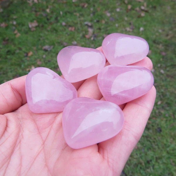 Rose Quartz Crystal Heart Stone Carving 1.25"