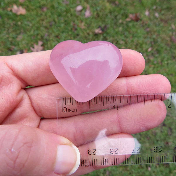 Rose Quartz Crystal Heart Stone Carving 1.25"