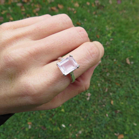 Rose Quartz Ring in Sterling Silver