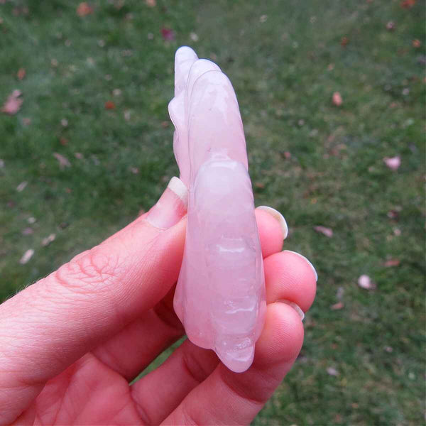 Rose Quartz Crystal Unicorn Figurine | Pink Unicorn Stone Carving