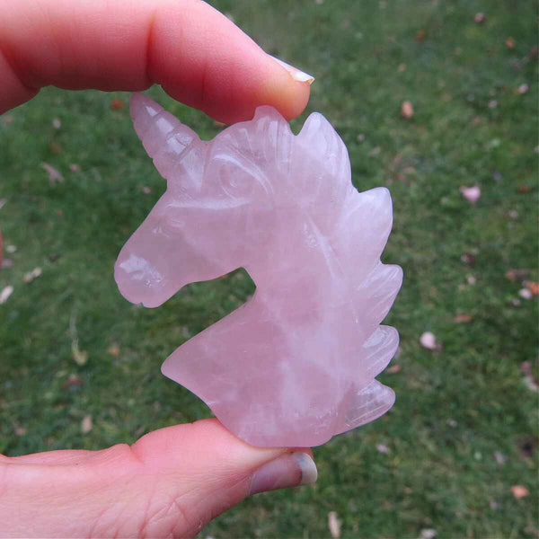 Rose Quartz Unicorn Crystal Carving