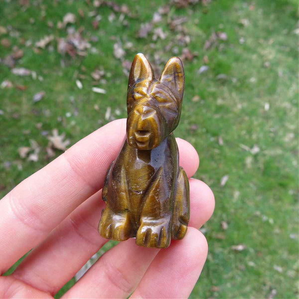 Schnauzer Crystal Dog Figurine Stone Animal
