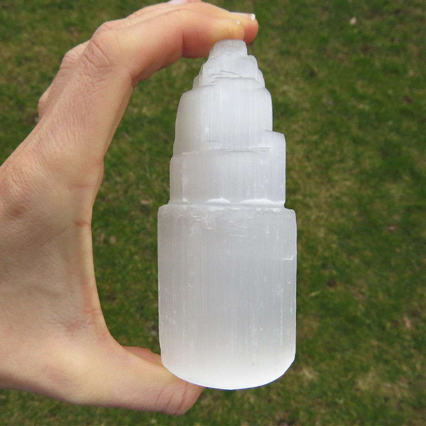 Raw Selenite Tower 4" | Energy Cleansing Crystal