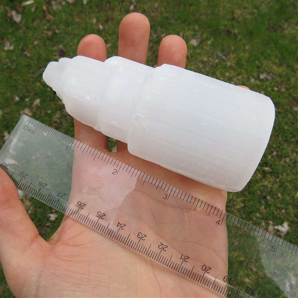 Raw Selenite Tower 4" | Energy Cleansing Crystal