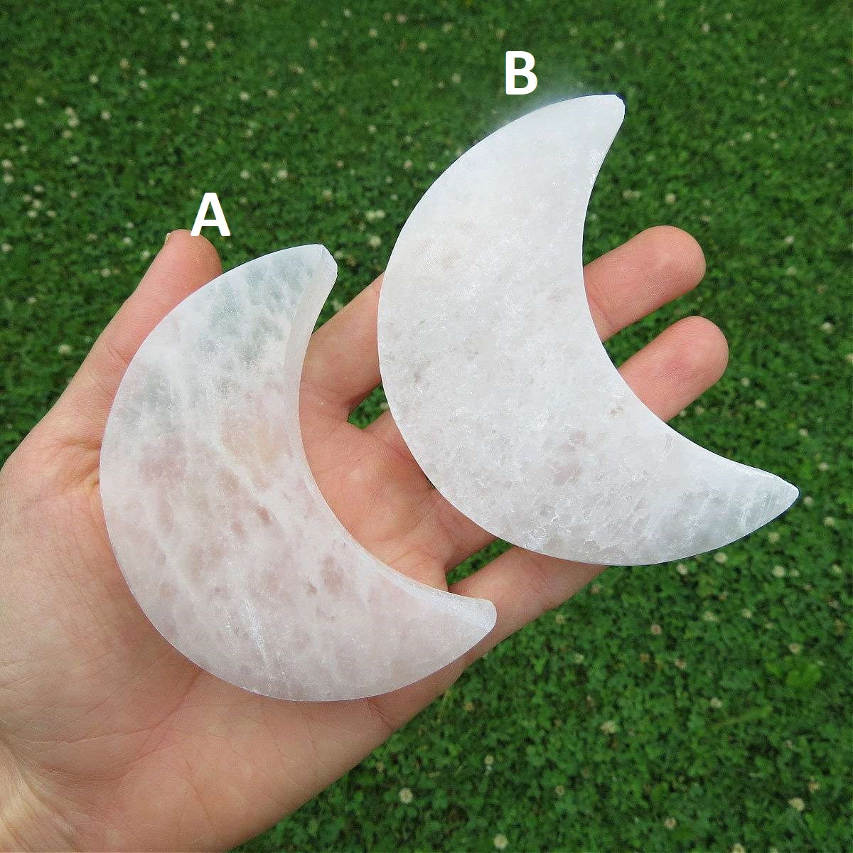 Selenite Moon Crystal Charging Plate 3"