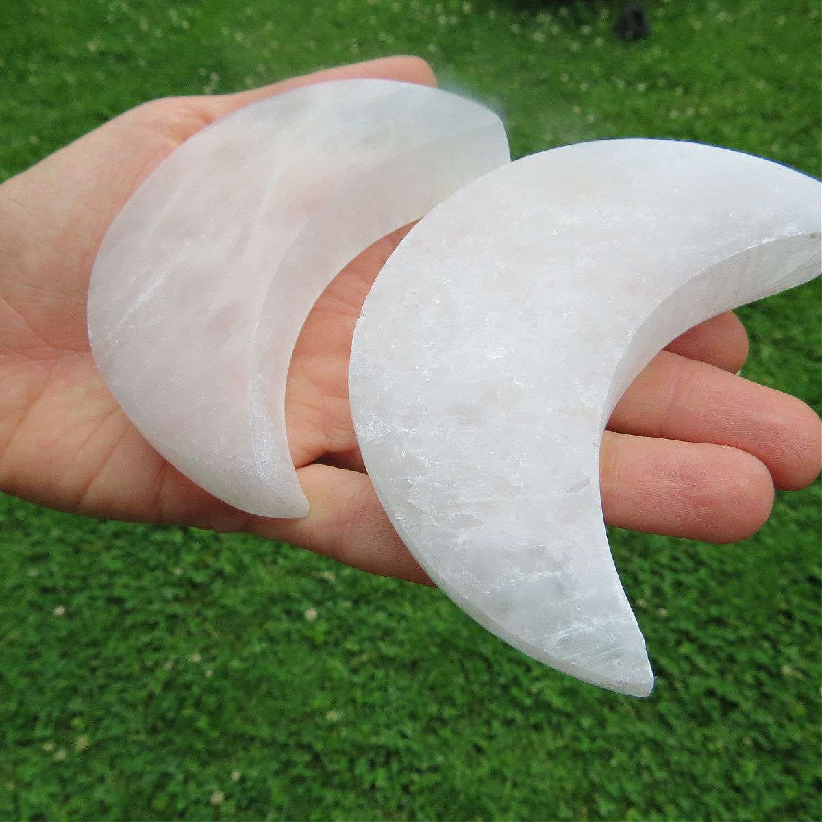 Selenite Moon Crystal Charging Plate 3"