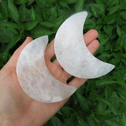 Selenite Moon Crystal Charging Plate