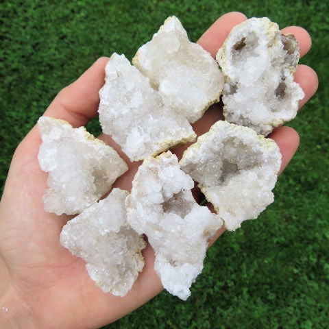 Cracked White Druzy Quartz Geodes - Small