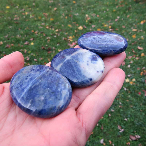 Sodalite Crystal Palm Stones - Small