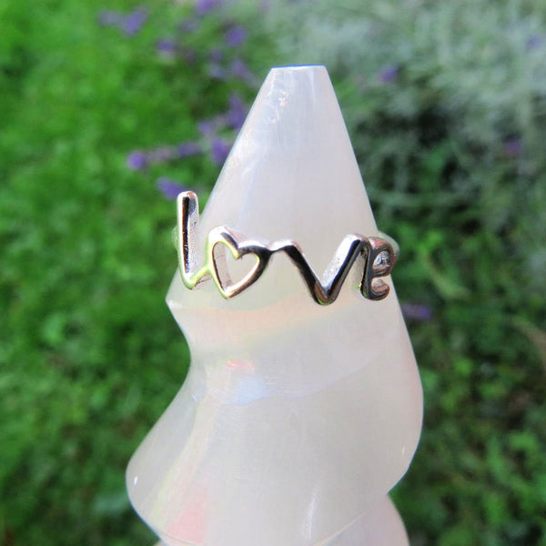 Sterling Silver Love Ring - Love Word Ring
