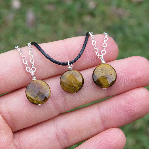 Tigers Eye Crystal Necklace Sterling Silver - Stone Choker