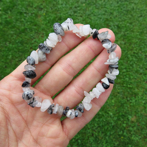 Tourmalinated Quartz Crytasl Bracelet